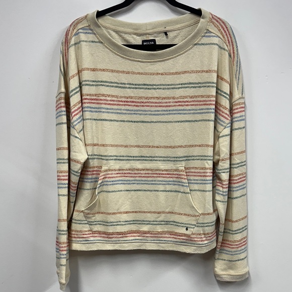 Prana Tops - Prana Multicolor Striped Sweatshirt L